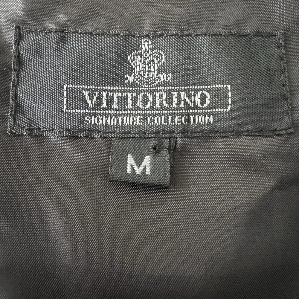 Vittorino Signature Collection Vest Mens M Gray Geometric Print 5 Button Formal